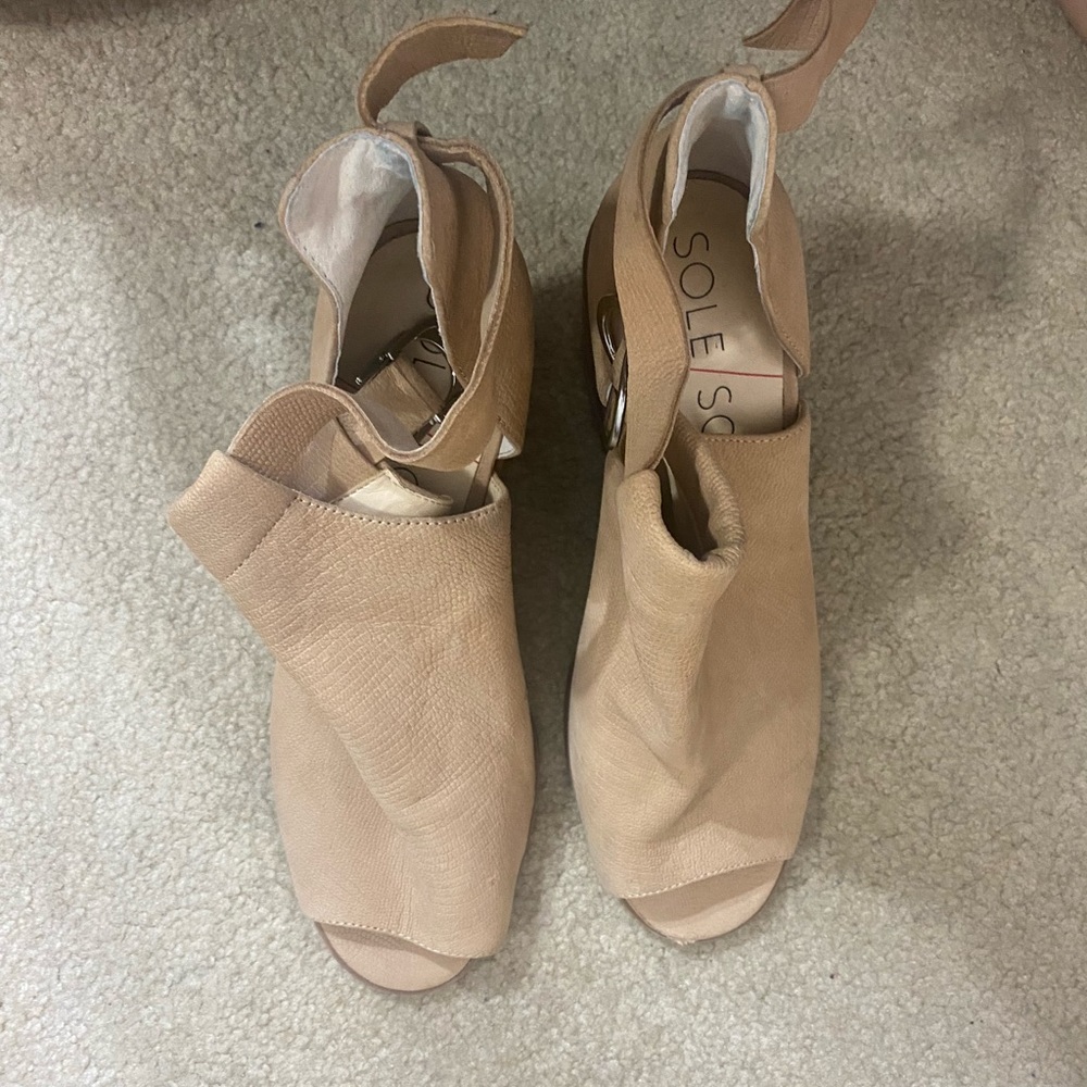 Open toe open heel ankle boots never worn
